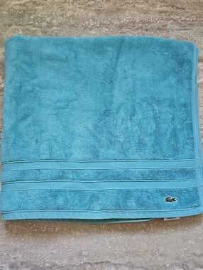 Lacoste Turquoise Bath Towel with Crocodile Logo